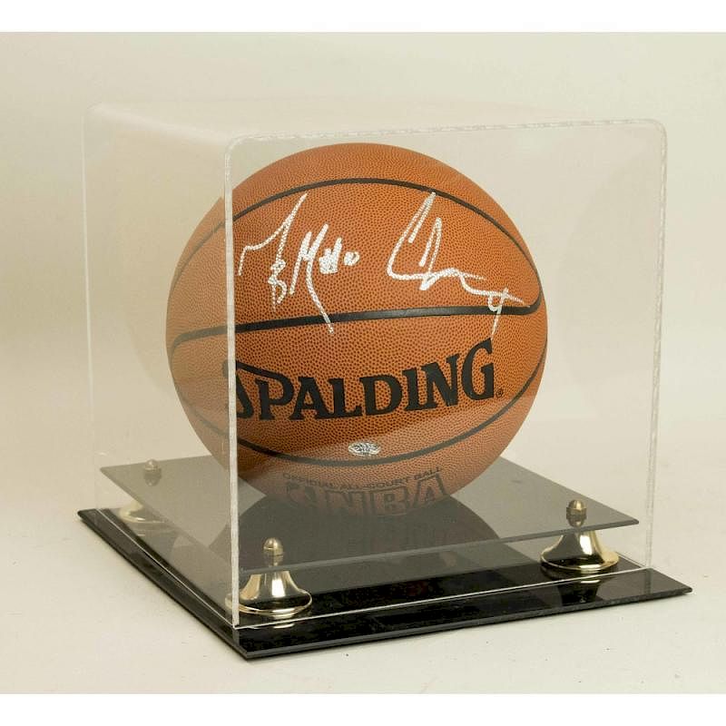 Appraisal: Sacramento Kings Bibby Webber Signed Ball Cased Sacramento Kings Mike