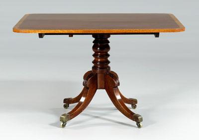 Appraisal: Regency style inlaid breakfast table mahogany two-board top with banded