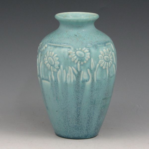 Appraisal: Rookwood floral vase in light matte blue from Marked with