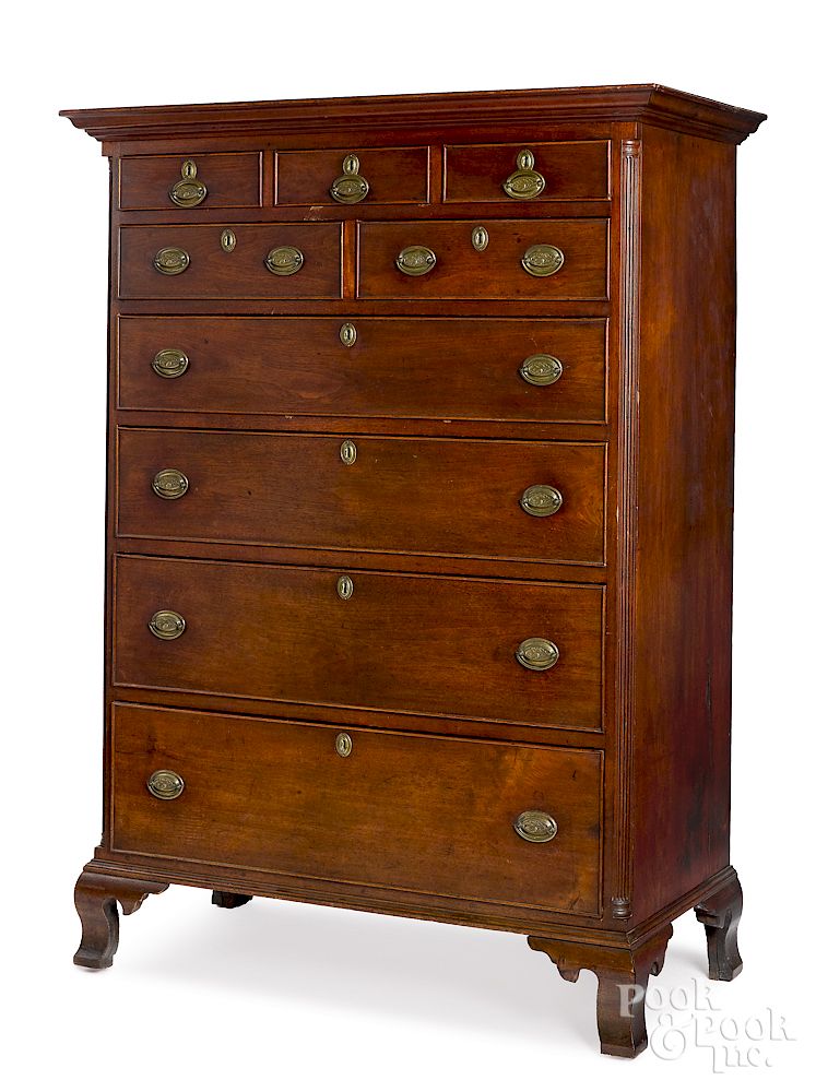 Appraisal: Pennsylvania Chippendale walnut tall chest Exclusive on Bidsquare Pennsylvania Chippendale