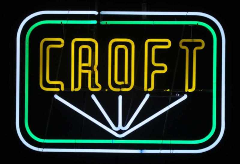 Appraisal: Croft Double Border Neon Sign Description s Green yellow and