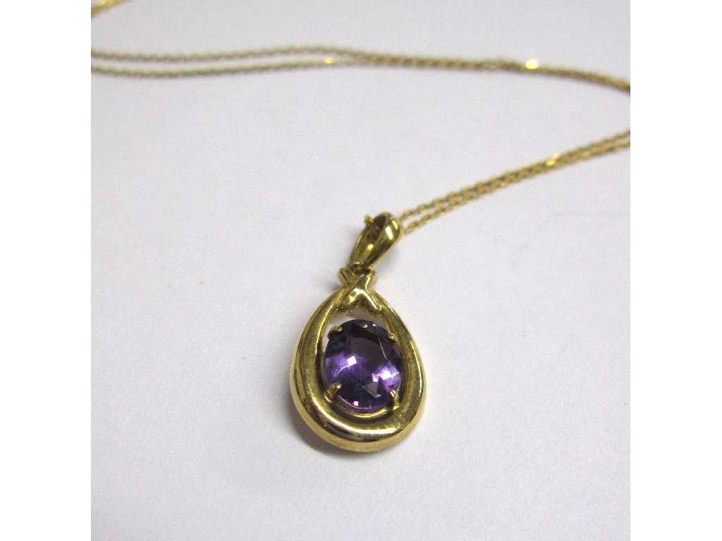 Appraisal: Lot comprising ct gold amethyst set pendant ct gold diamond