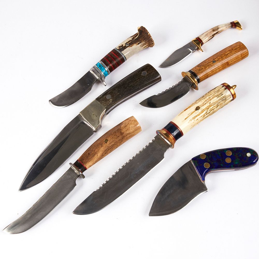 Appraisal: Grp Custom Knives - R E Molenaar Rough Rider Group