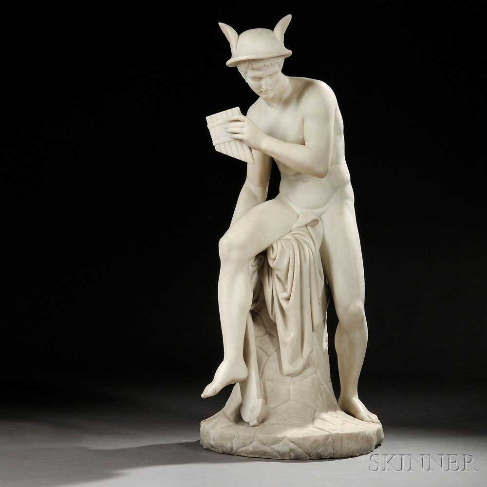 Appraisal: White Marble Figure of Mercury Preparing to Slay Argus th