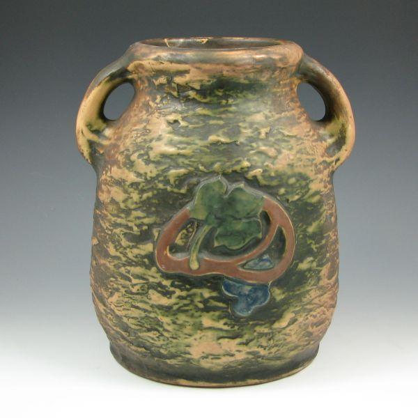 Appraisal: Roseville Imperial Textured handled vase Unmarked There is a tight