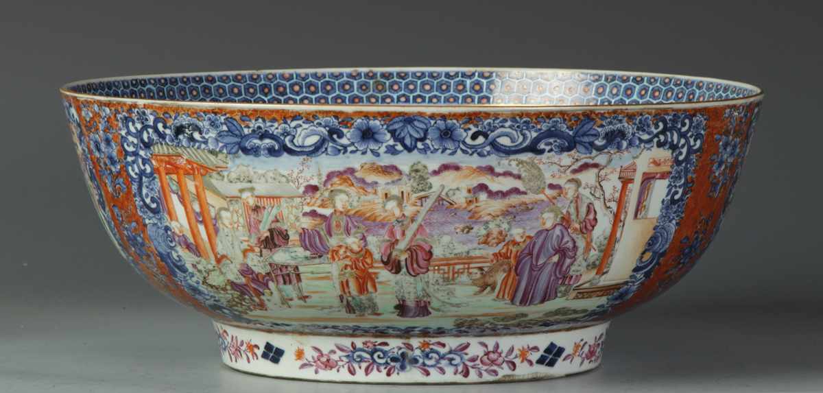 Appraisal: Fine Chinese Export Punch Bowl th Cent th Cent Some