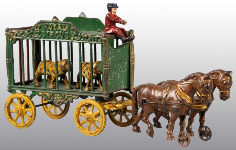 Appraisal: Cast Iron Hubley -Horse Royal Circus Cage Wagon Description Includes