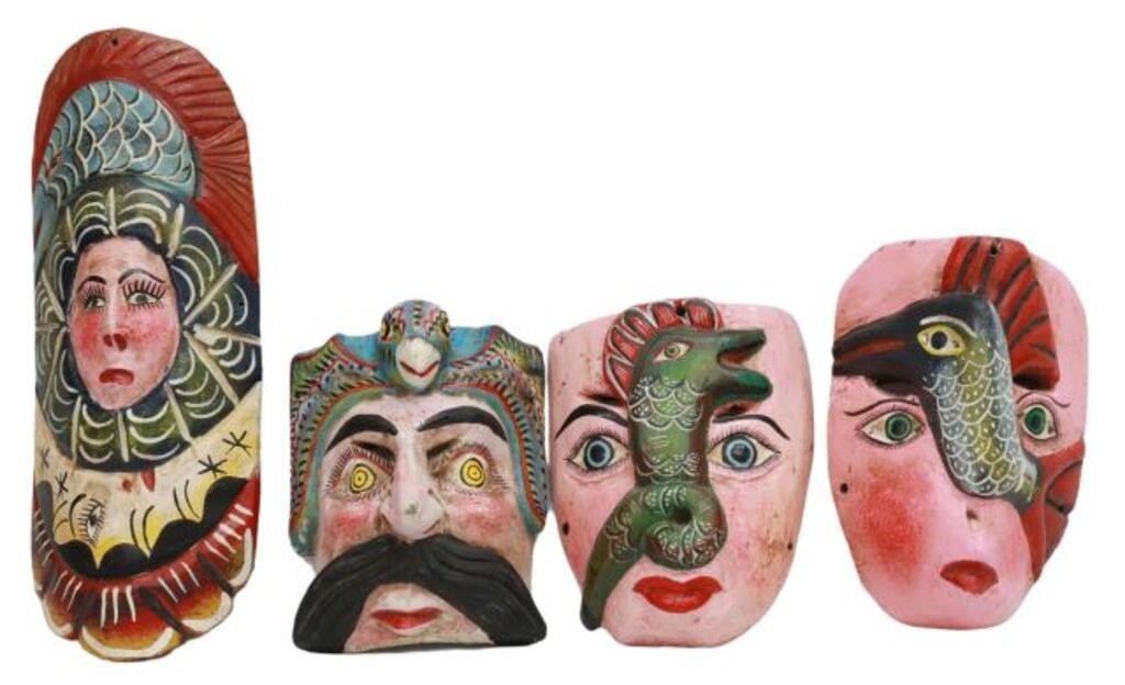 Appraisal: lot of Folk art dance face masks Mexico each of