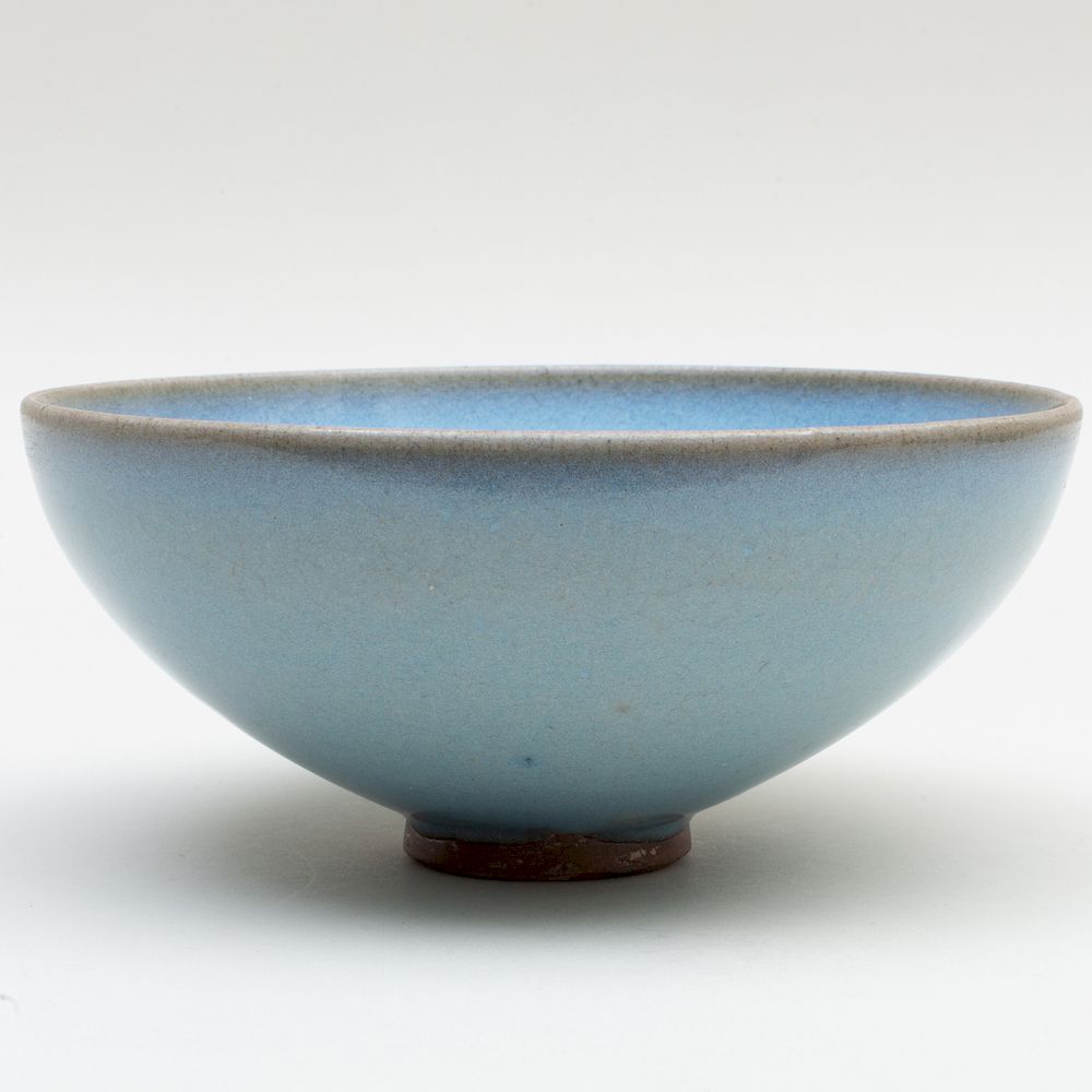 Appraisal: Chinese Blue Junyao Pottery Bowl Chinese Blue Junyao Pottery Bowl