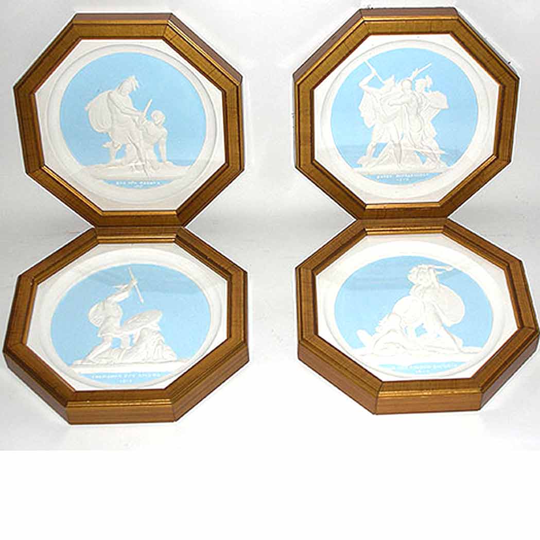 Appraisal: Set of Four Russian Plaster Medallions In the Wedgwood style