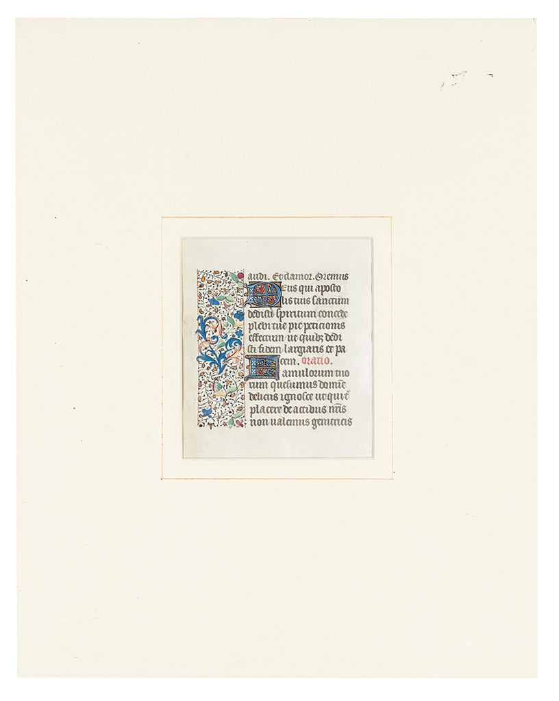 Appraisal: MANUSCRIPT LEAVES Six vellum leaves extracted from th through th