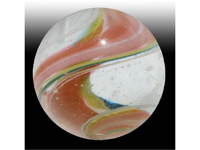 Appraisal: Ribbon Core Swirl Marble Description Single ribbon with green pink