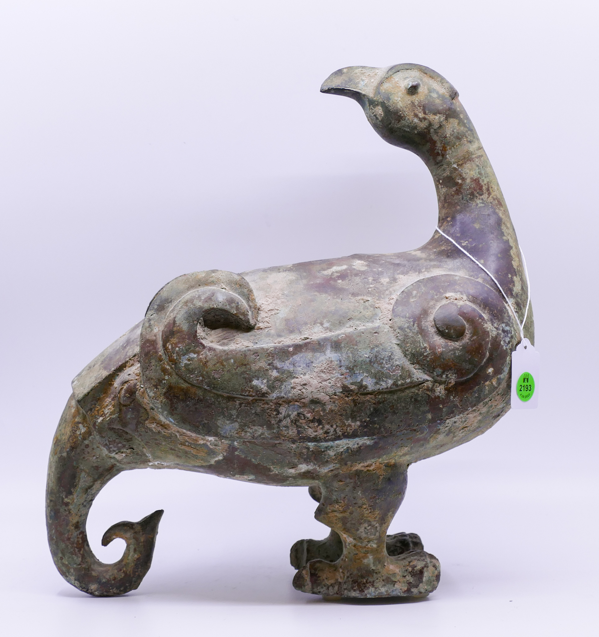 Appraisal: Chinese Archaic Bronze Figural Bird Vessel- x ''