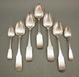 Appraisal: American Coin Silver spoons Seven early th century American coin