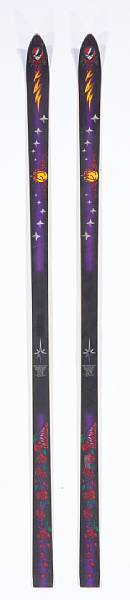 Appraisal: A Vince Welnick pair of Grateful Dead skis s Made