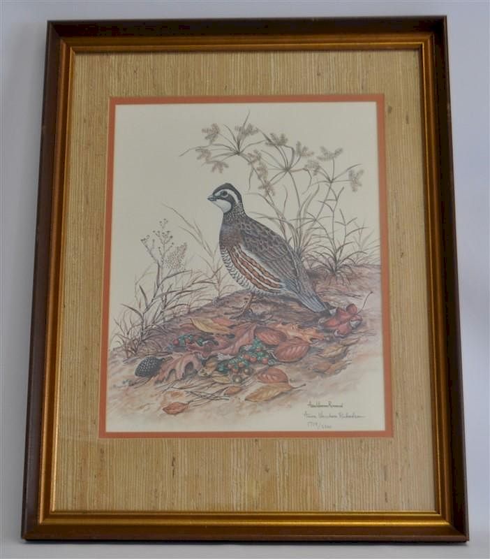 Appraisal: BOBWHITE ANNE WORSHAM RICHARDSON SIGNED Framed Signed Limited Edition Bobwhite