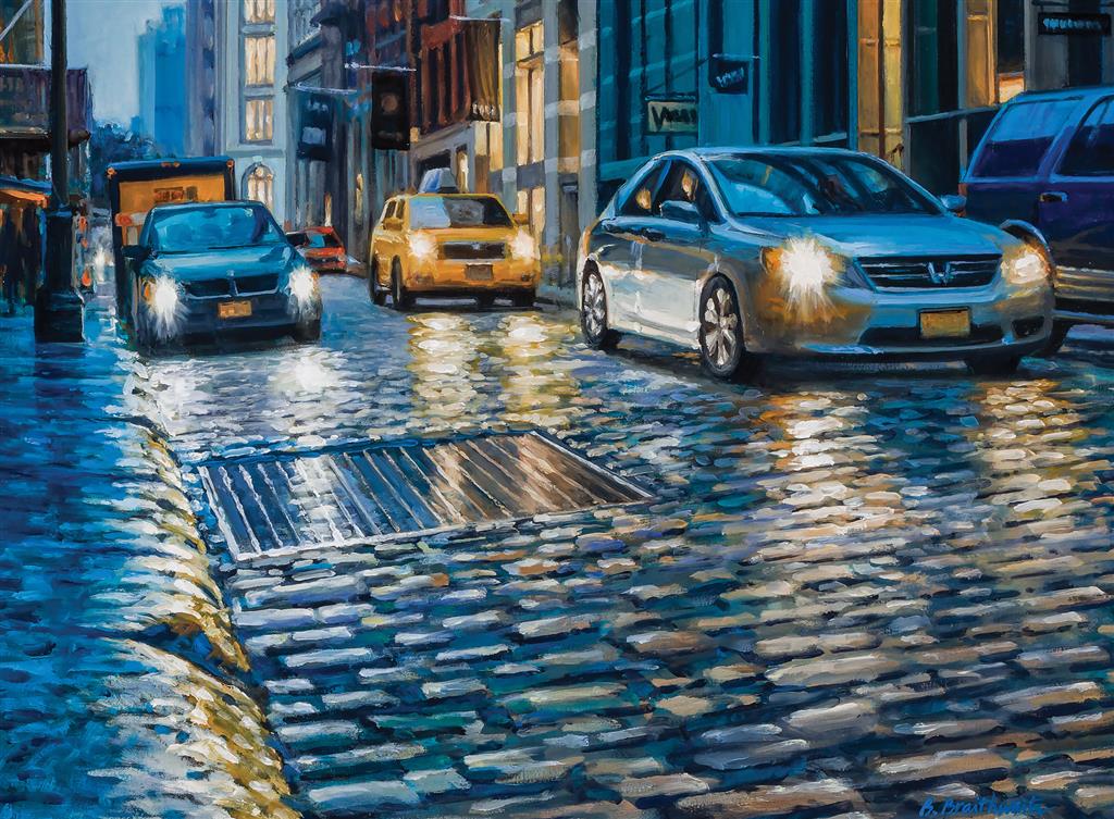 Appraisal: BRUCE BRAITHWAITE American b Mercer Street Near Houston NYC oil