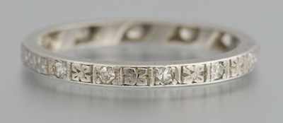 Appraisal: A Vintage Platinum and Diamond Eternity Band Platinum band set