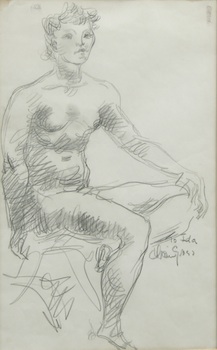 Appraisal: Chaim Gross Austrian American - Seated Nude Graphite on paper