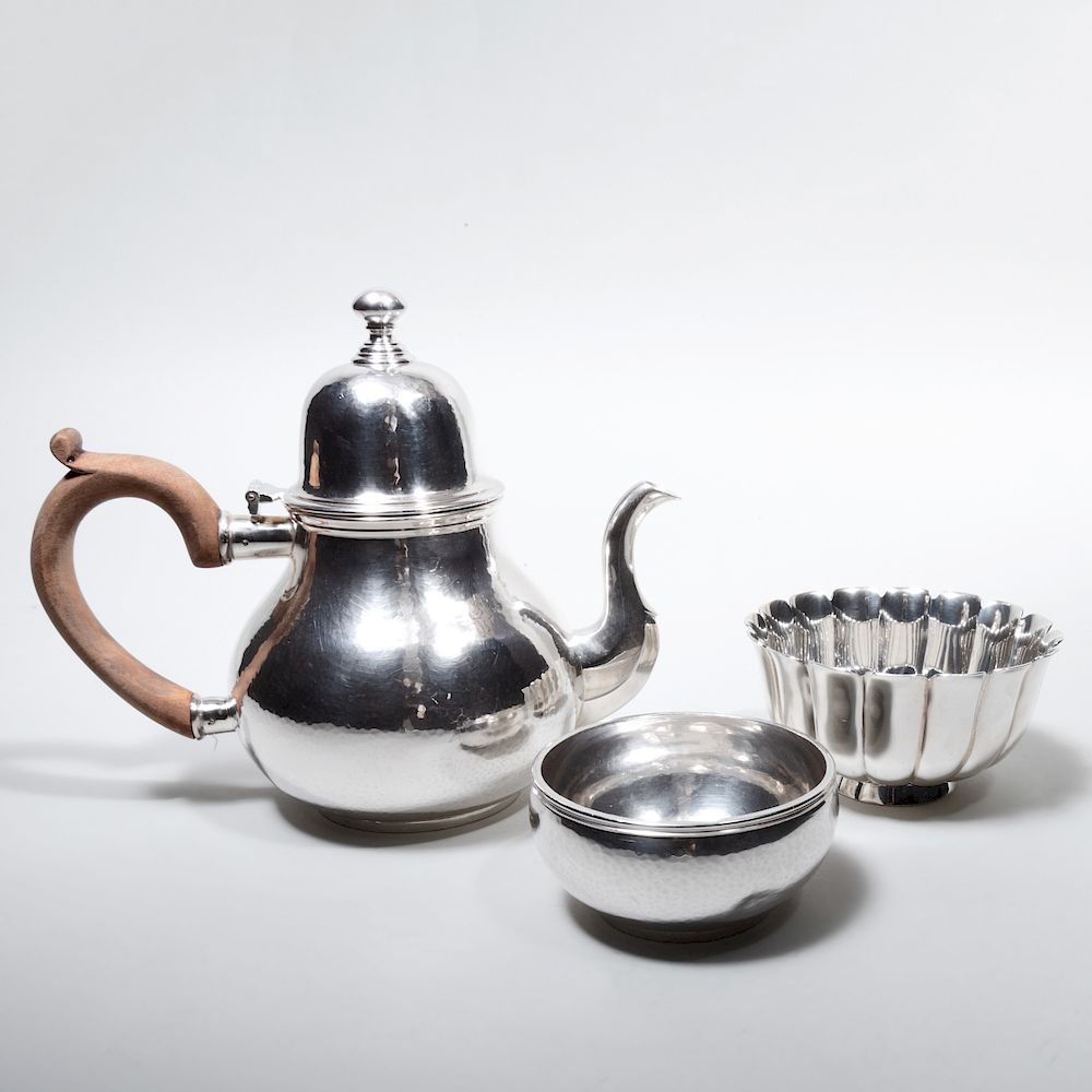 Appraisal: Bulgari English Silver Part Tea Service and an Bulgari Italian