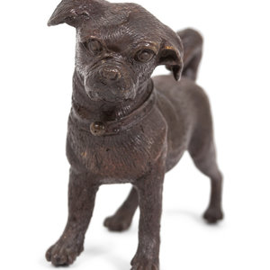 Appraisal: A Small Bronze Dog Height x width inches Property from