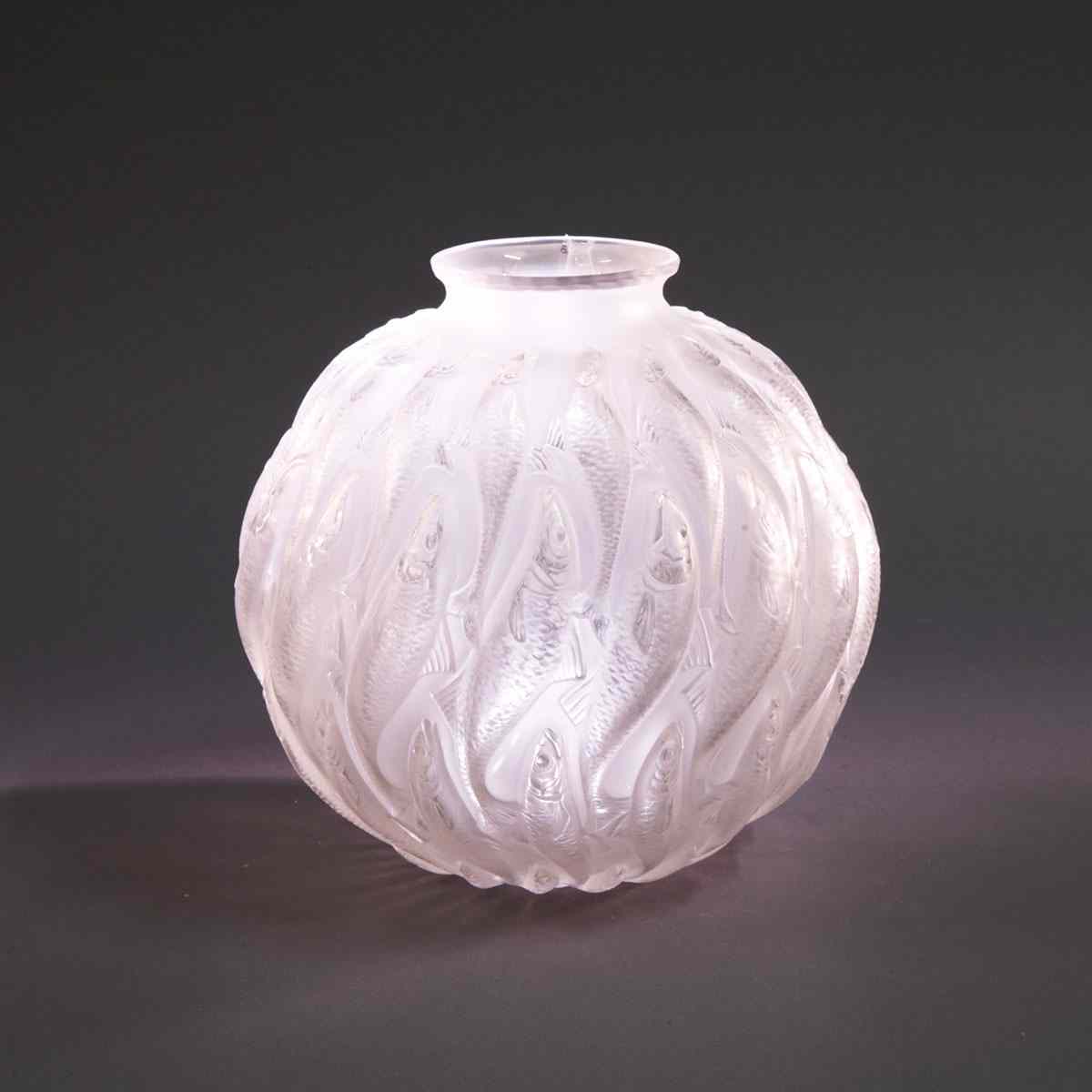 Appraisal: Marisa T Lalique Moulded and Frosted Glass Vase Ts height