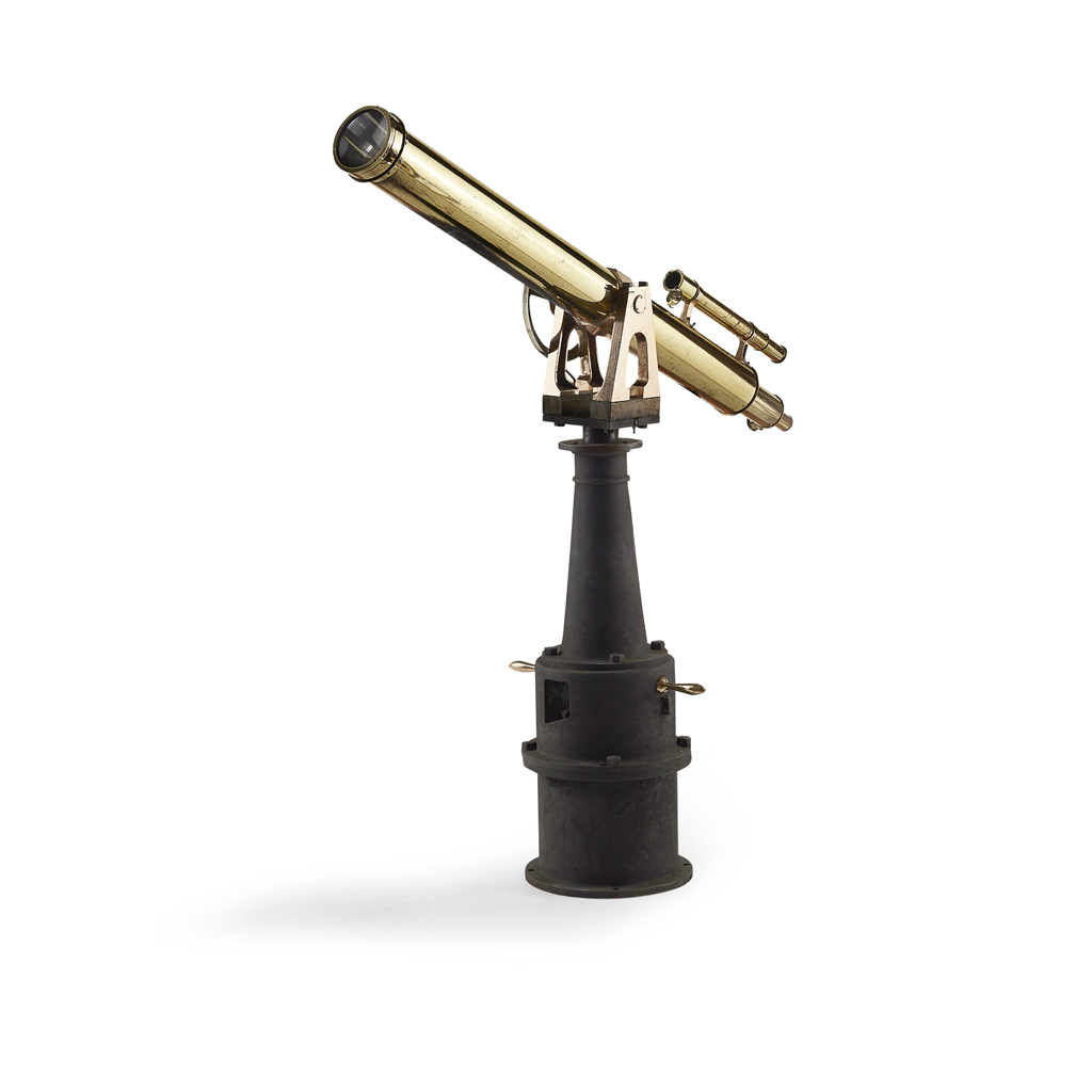 Appraisal: -INCH REFRACTING BRASS TELESCOPE BY GRUBB DUBLIN CIRCA with altazimuth