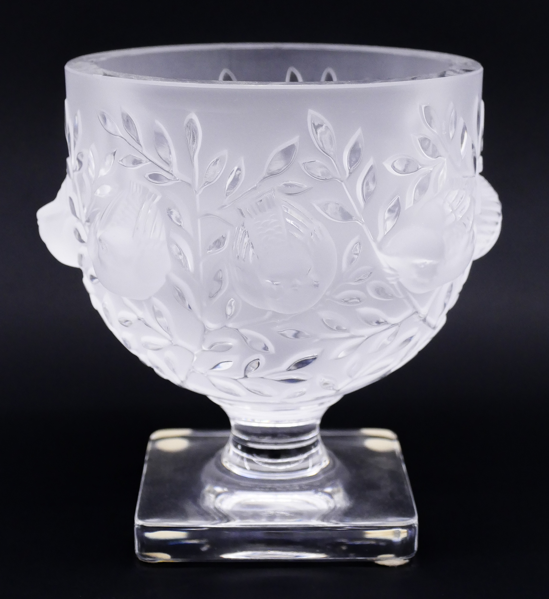 Appraisal: Lalique ''Elizabeth'' Crystal Bird Pedestal Vase ''x '' A frosted