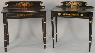 Appraisal: Three piece lot to include two pine paint decorated vanities