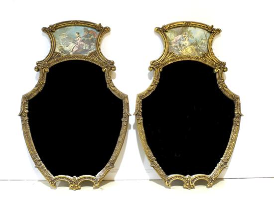 Appraisal: A Pair of Giltwood Mirrors Height x width inches