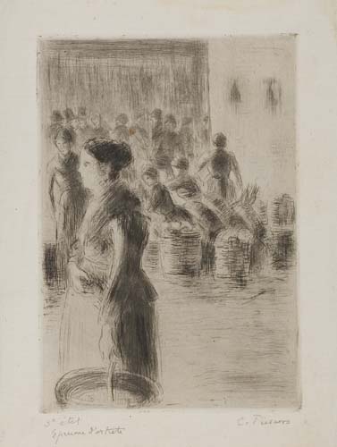 Appraisal: CAMILLE PISSARRO La Bonne Faisant son March Drypoint on cream