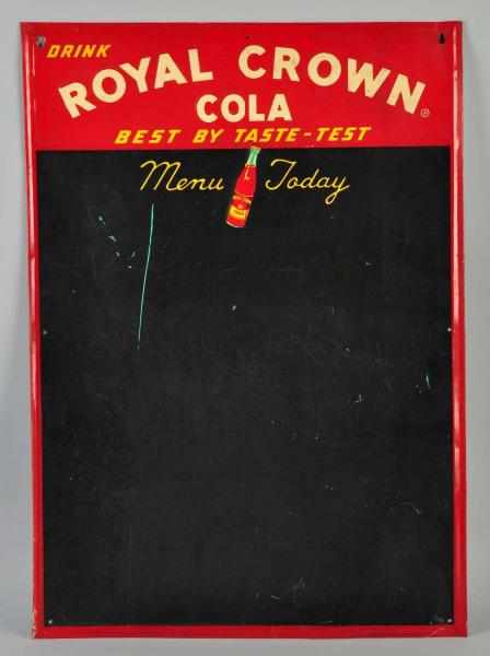 Appraisal: Embossed Tin Royal Crown Cola Menu Board Description s A