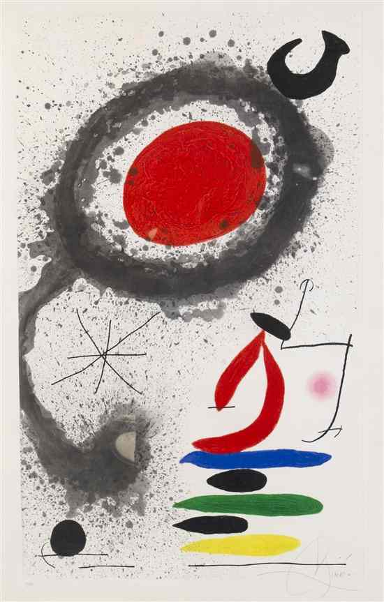 Appraisal: Joan Miro Spanish - Soleil Ebouillante color etching with aquatint