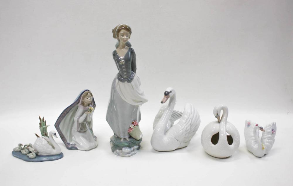 Appraisal: SIX LLADRO PORCELAIN FIGURINES comprised of Sea Breeze Reverent Moment