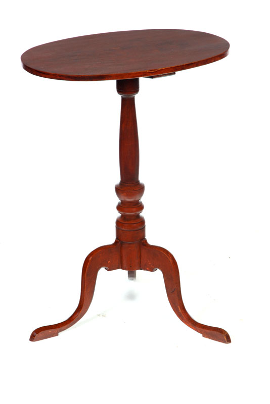 Appraisal: FEDERAL CANDLESTAND New England early th century maple Oval top