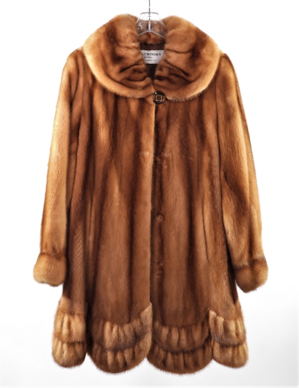 Appraisal: TOLCHINSKY FURS BROWN FUR WINTER COAT Red-brown long fur coat