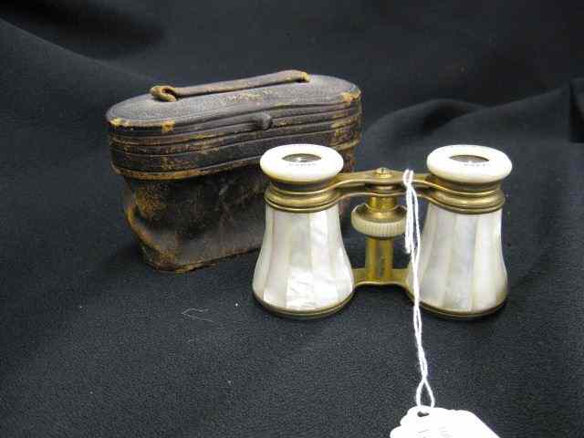 Appraisal: French Mother-of-Pearl Opera Glasses a New Testiment Bible '' x