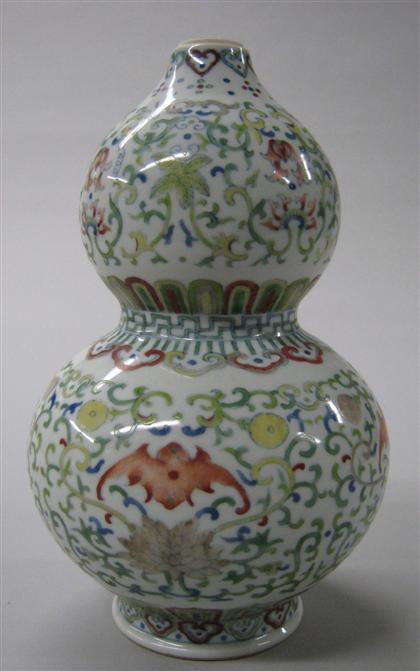 Appraisal: Chinese double gourd form doucai vaseqianlong mark th century