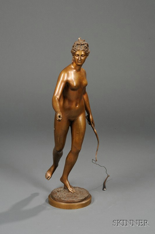 Appraisal: Jean Antoine Houdon French - Bronze Figure of Diane the