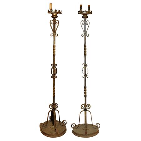 Appraisal: Pair of Baroque Style Iron Torcheres Estimate nbsp nbsp nbsp