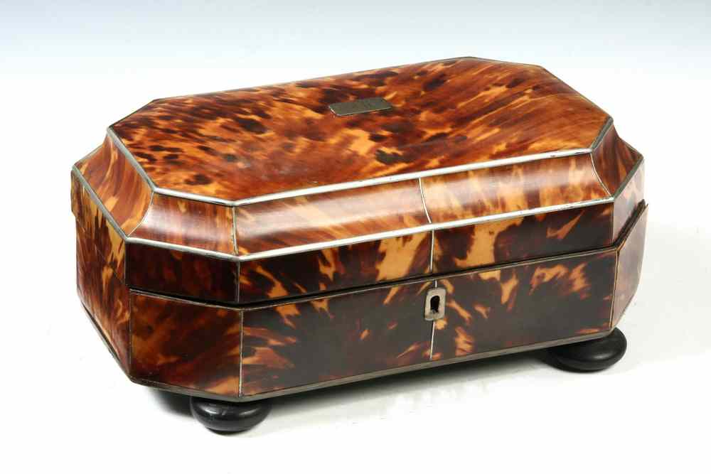 Appraisal: TORTOISESHELL JEWELRY BOX - English Regency Tortoiseshell Jewelry Box ca