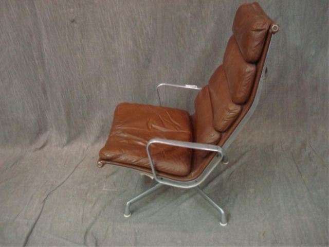 Appraisal: EAMES Mid Century chair Has original brown leather upholstery Estimate