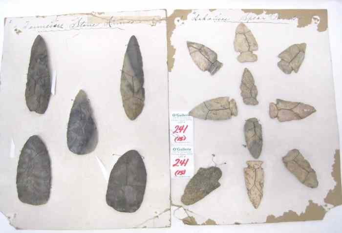 Appraisal: FIFTEEN PIECES NATIVE AMERICAN INDIAN SPEAR POINTS and knife blades