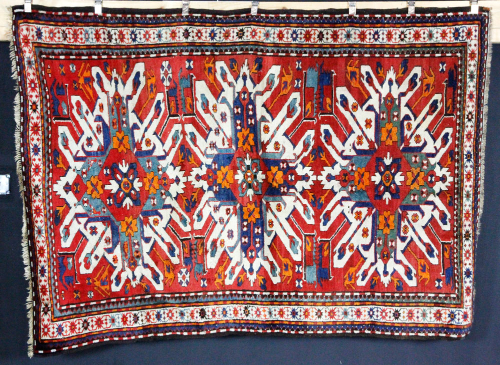 Appraisal: - Antique Eagle Kazak Rug Antique Eagle Kazak rug '