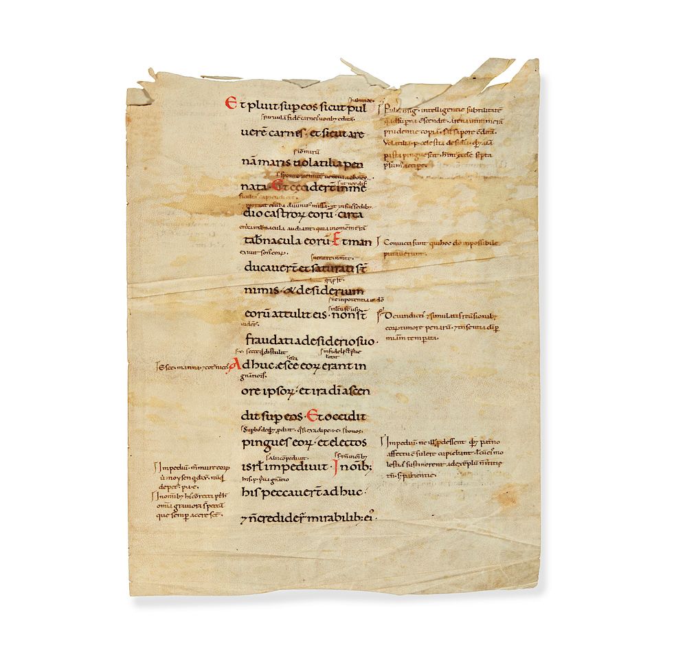 Appraisal: Manuscript Pages circa a d on Vellum of Psalms with