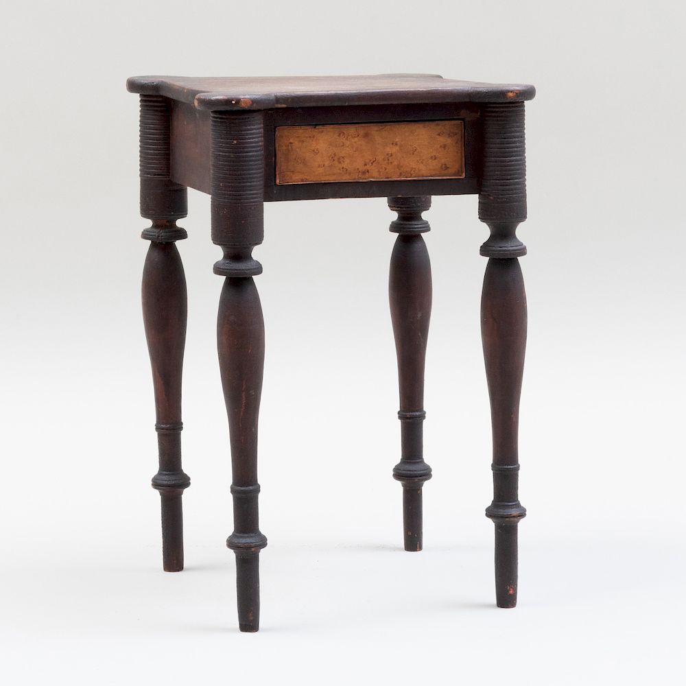 Appraisal: Fine Miniature Federal Mahogany and Bird's Eye Maple Stand Massachusetts