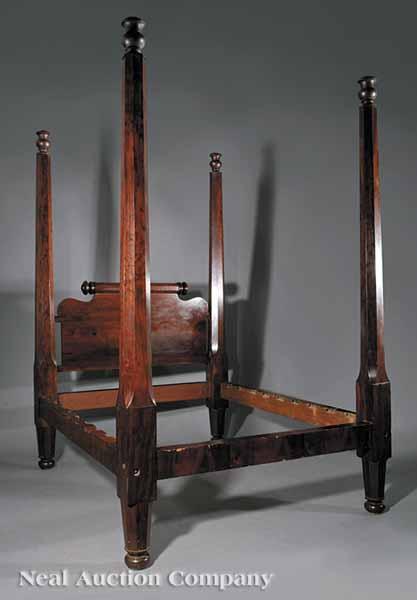 Appraisal: An American Classical Mahogany Tall Post Bed c lower Mississippi