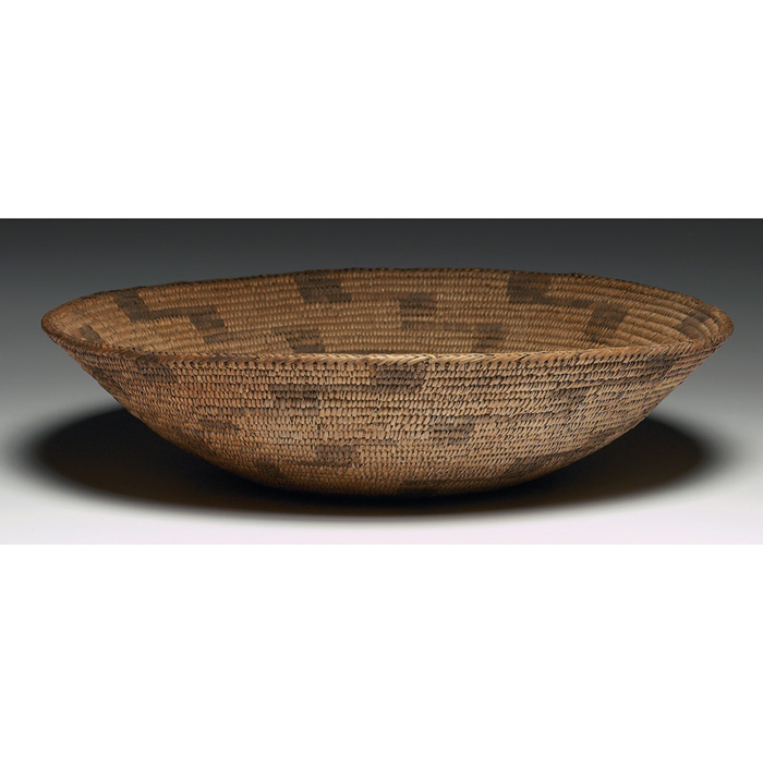 Appraisal: Pima basketry bowl large shape with polychrome geometric design dia