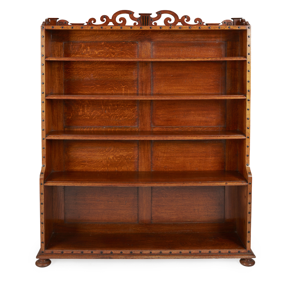 Appraisal: VICTORIAN OAK WATERFALL BOOKCASE IN THE MANNER OF RICHARD BRIDGENS