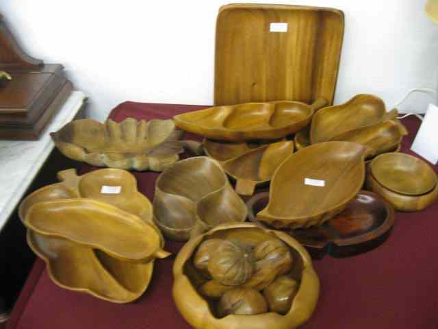 Appraisal: Hawaii Wooden Serving Pieces Fruit mostly Hawaiian largest is ''